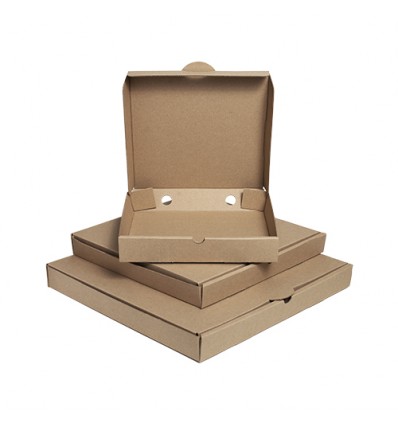 Caja cartón kraft para pizza 360 x360 x 40 mm