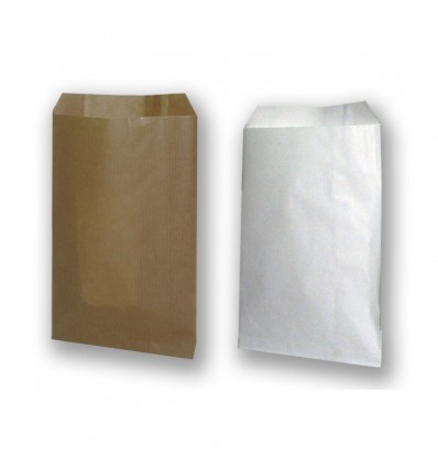 Bolsa papel blanca antigrasa hamburguesa 15+7x14