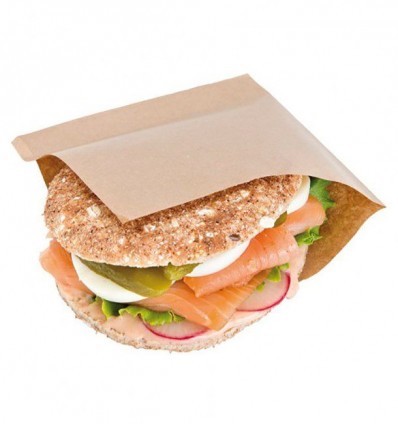 Bolsa papel kraft antigrasa kebab 15x15 cm