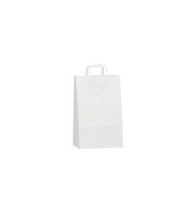 Bolsa papel blanco con asa plana 30x16x34