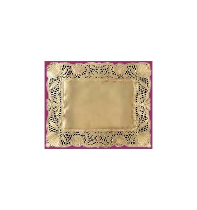 Blondas rectangulares caladas oro 26 x 32 cm.